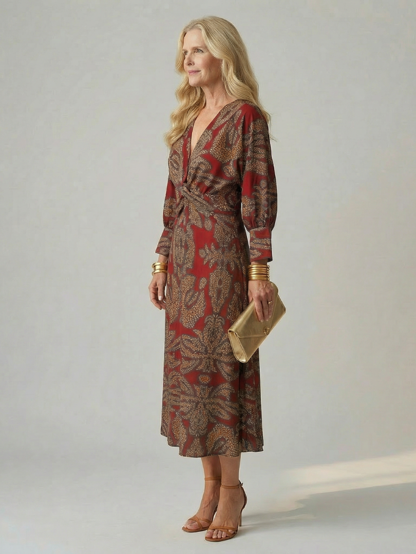 Lune | Abito Midi Avvolgente Naturale