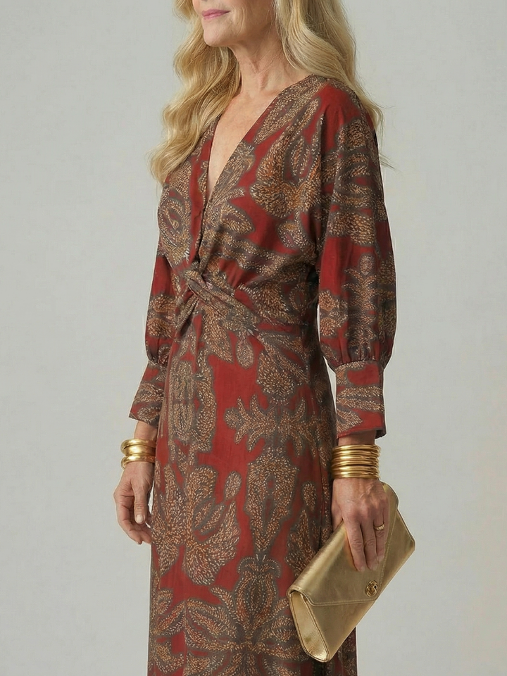 Lune | Abito Midi Avvolgente Naturale