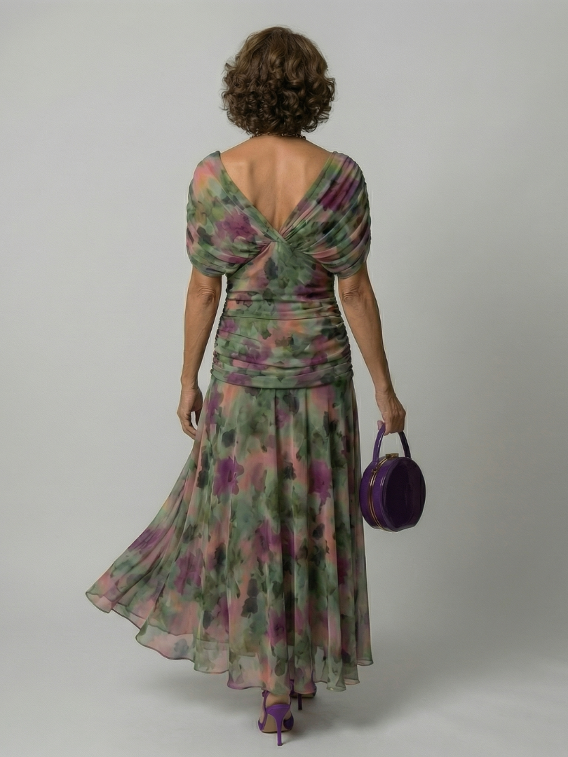 Calen | Abito Midi Off Shoulder Fluttuante