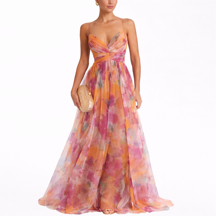 Giselle | Incantevole Maxi-abito con Stampa Floreale