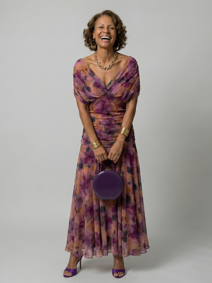 Calen | Abito Midi Off Shoulder Fluttuante