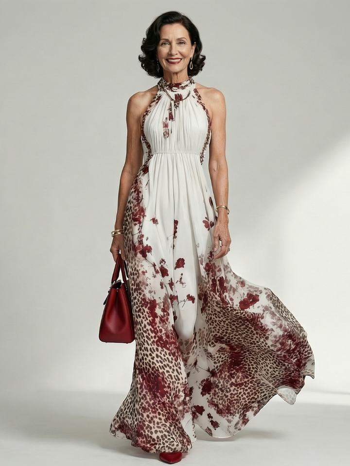 Orlune | Vestito Maxi Pieghettato Bianco