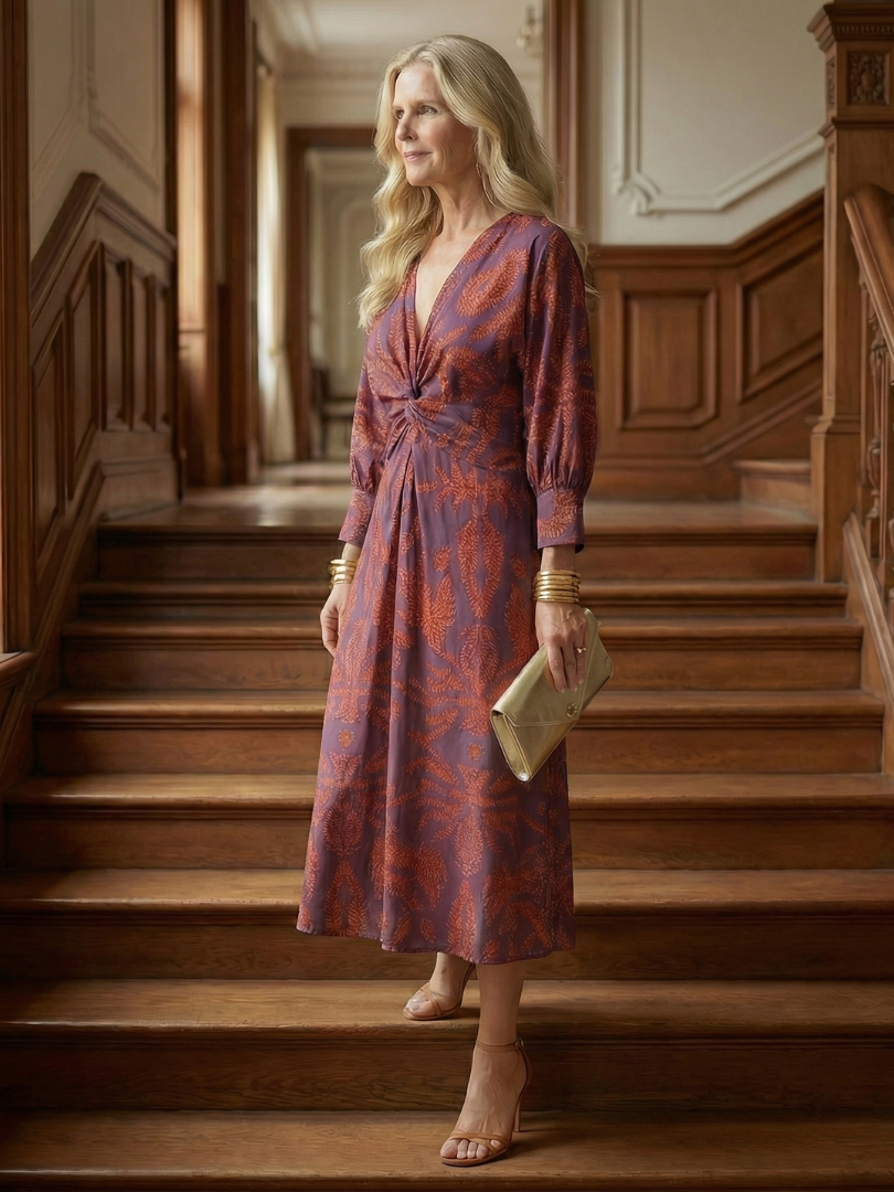 Lune | Abito Midi Avvolgente Naturale