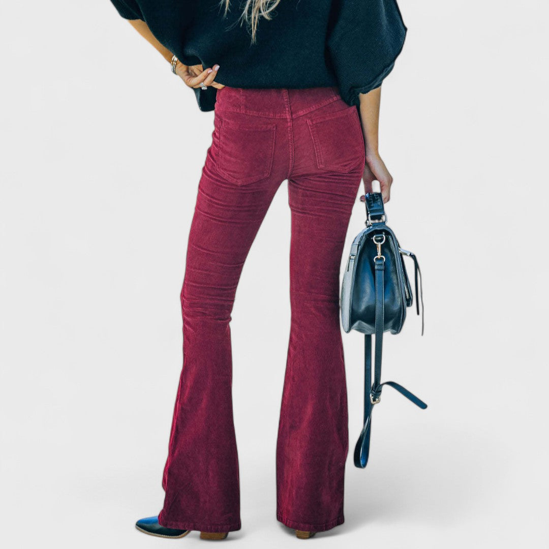 Chloe - Pantaloni svasati in velluto a coste