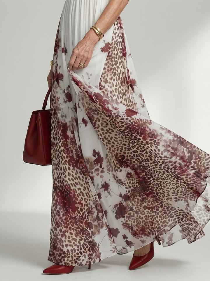 Orlune | Vestito Maxi Pieghettato Bianco