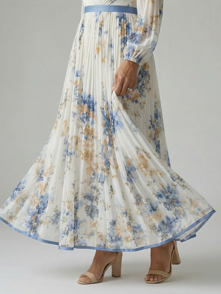 Rielle | Abito Midi Plissettato a Portafoglio