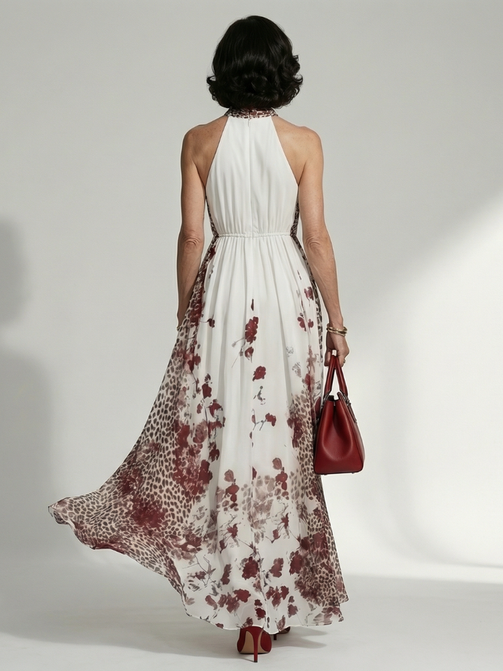 Orlune | Vestito Maxi Pieghettato Bianco