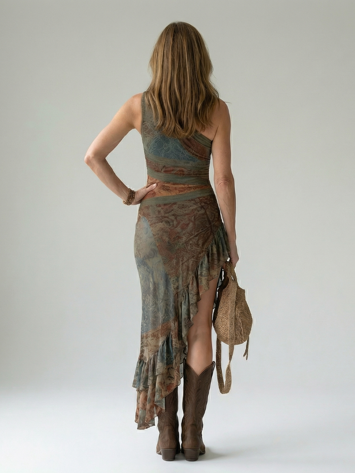 Zalia | Abito Midi Drappeggiato Silenzioso