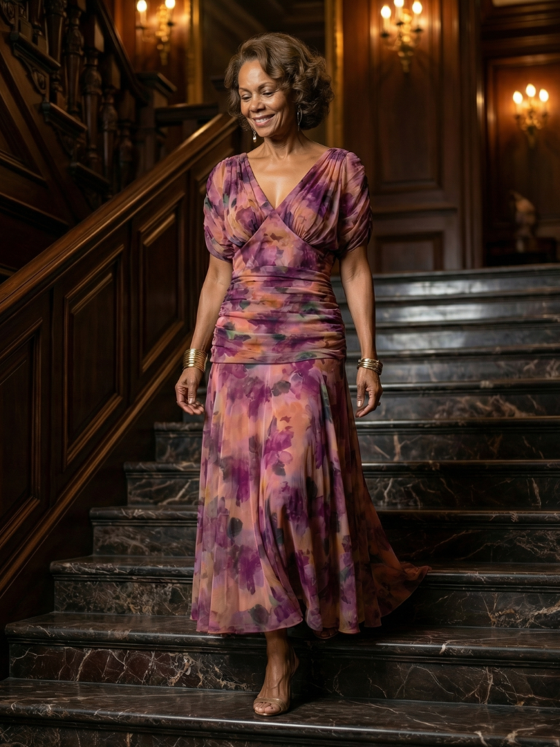 Calen | Abito Midi Off Shoulder Fluttuante