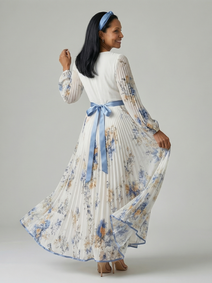 Rielle | Abito Midi Plissettato a Portafoglio