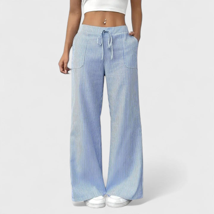Dominique - Comodi pantaloni larghi con dettagli eleganti