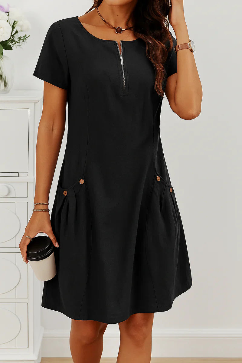 MARIELLA | Vestito Estivo con Cerniera Elegante, Tasche Pratiche e Comfort Quotidiano