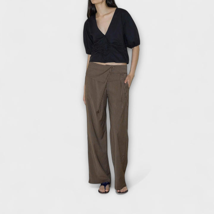 Julia - Pantaloni Striati Pieghevoli